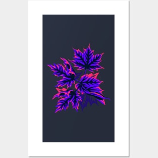 Leaves - Pink/Purple Posters and Art